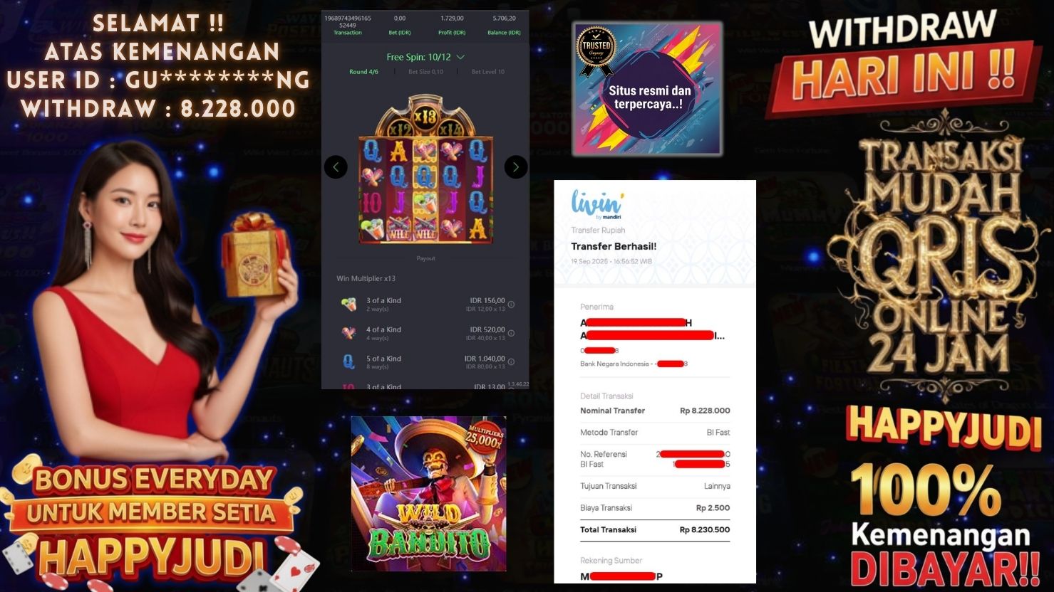 HAPPYJUDI JACKPOT SLOT WILD BANDITO